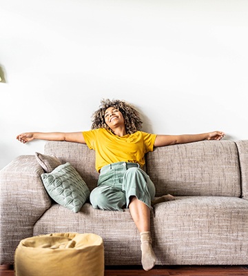 a dental patient relaxing at home